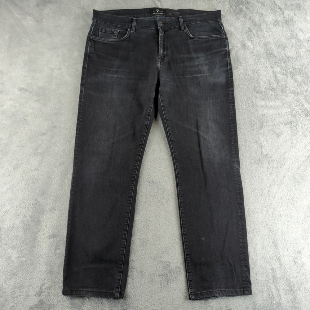 7 For All Mankind Slimmy Jeans Mens 38x30 Luxe Performance Stretch‎ Denim Pants